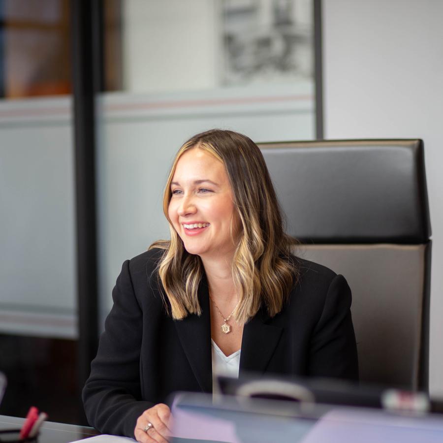 Counselor sitting at a table